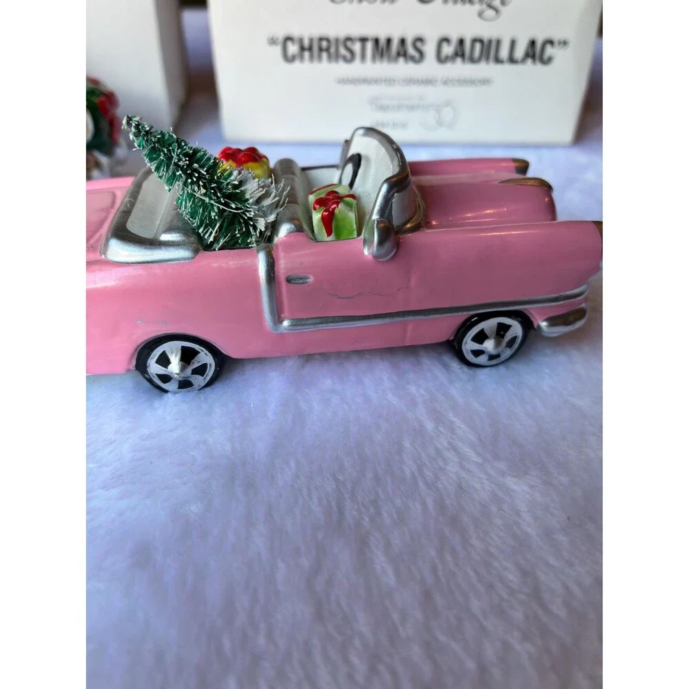 Vintage Department 56 Snow Village | Hand Painted Ceramic Pick-Up & Cadillac